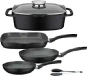 Pfannen-Set Gourmet Granit + Bräter 5-tlg.