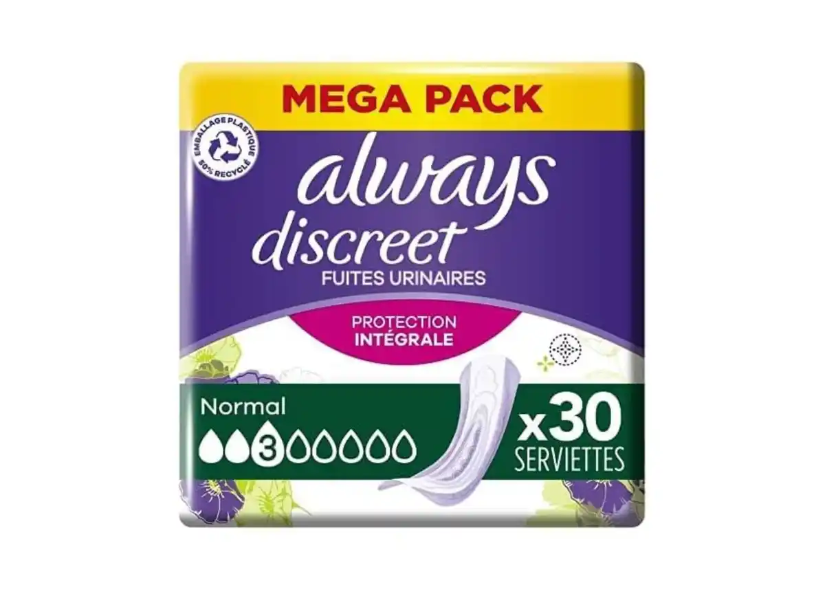 Bild 1 von always Discreet Inkontinenz-Slipeinlagen Normal 30er