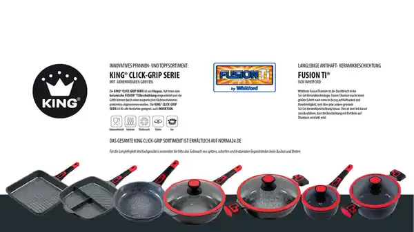 Bild 4 von Click-Grip Bratpfanne Aluguss mit Keramikbeschichtung Ø32cm mit Glasdeckel