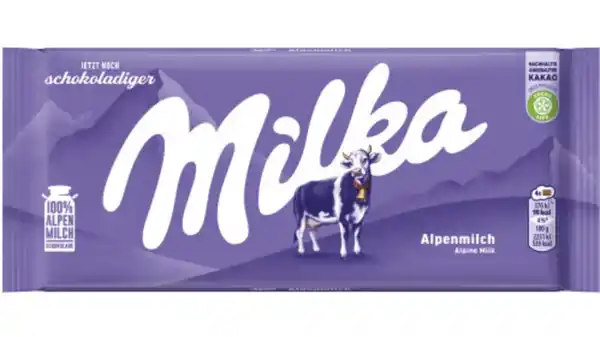 Bild 1 von MILKA SCHOKOLADENTAFEL ALPENMILCH