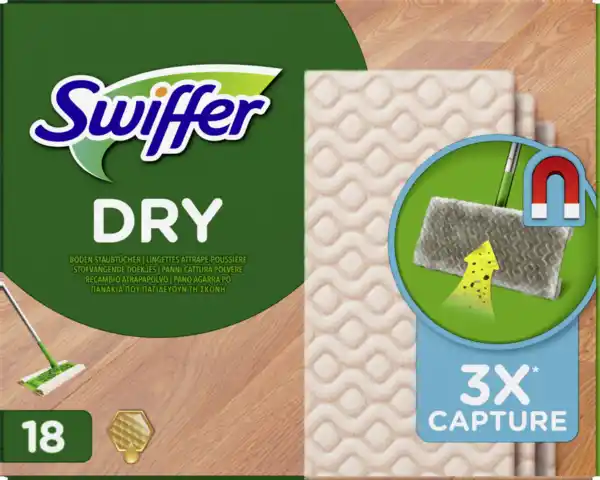 Bild 1 von Swiffer Dry Wischtücher trocken Holz & Parkett Nachfüllpackung