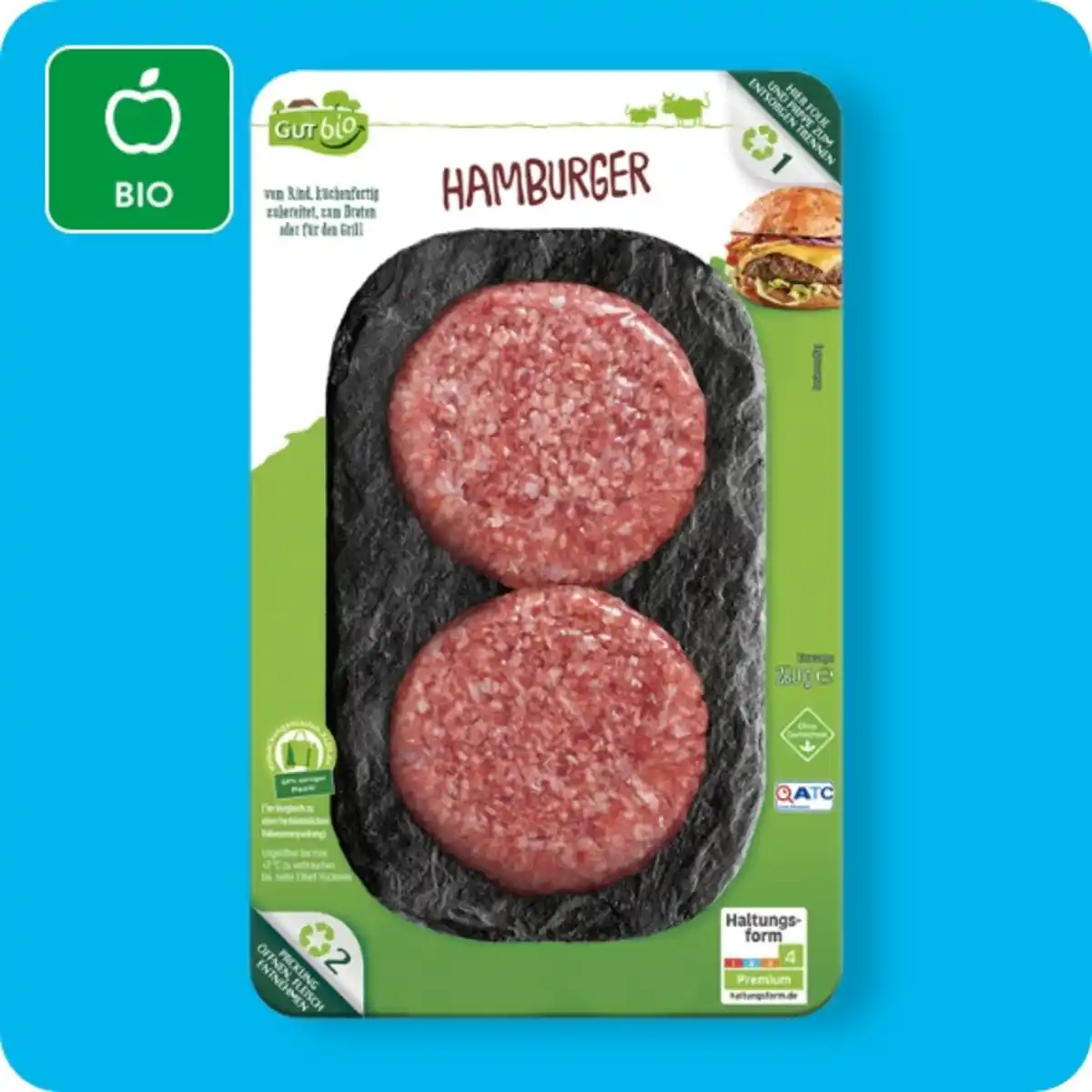 Bild 1 von GUT BIO Bio-Hamburger, Vom Rind