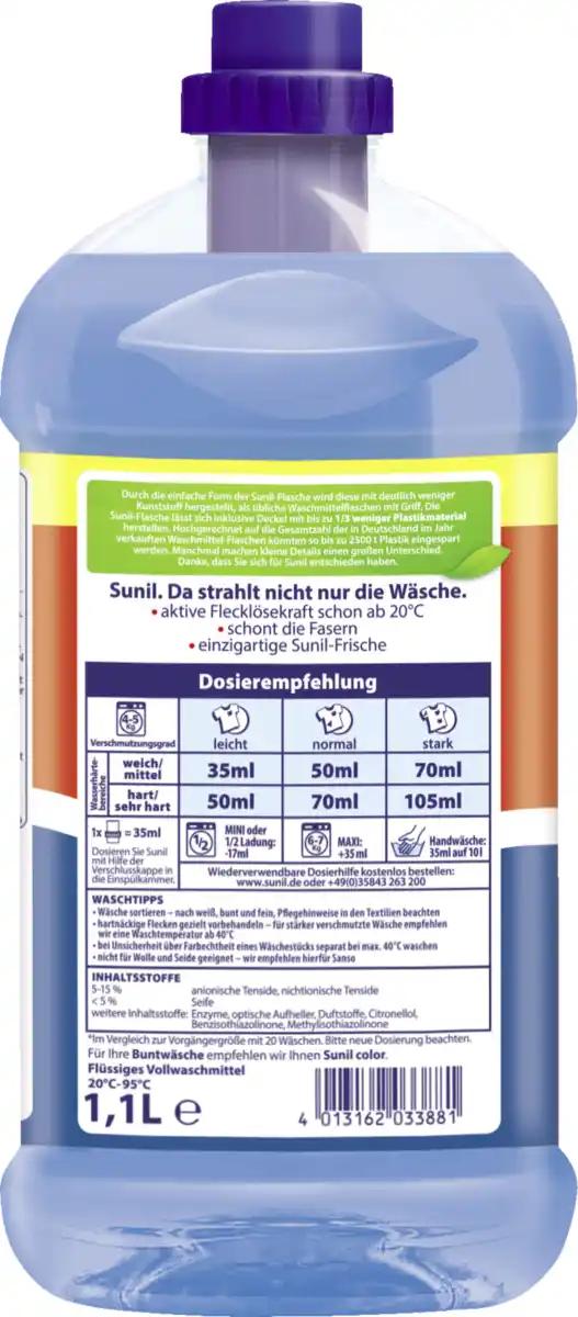 Bild 2 von Sunil aktiv Vollwaschmittel Flüssig 22 WL