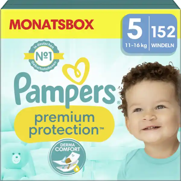 Bild 1 von Pampers premium protection Windeln Gr.5 (11-16kg) Monatsbox