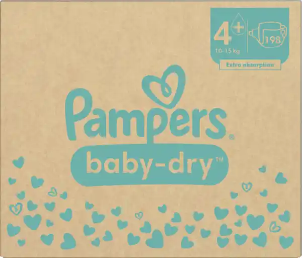 Bild 1 von Pampers Baby Dry Windeln Gr.4+ (10-15kg) Monatsbox