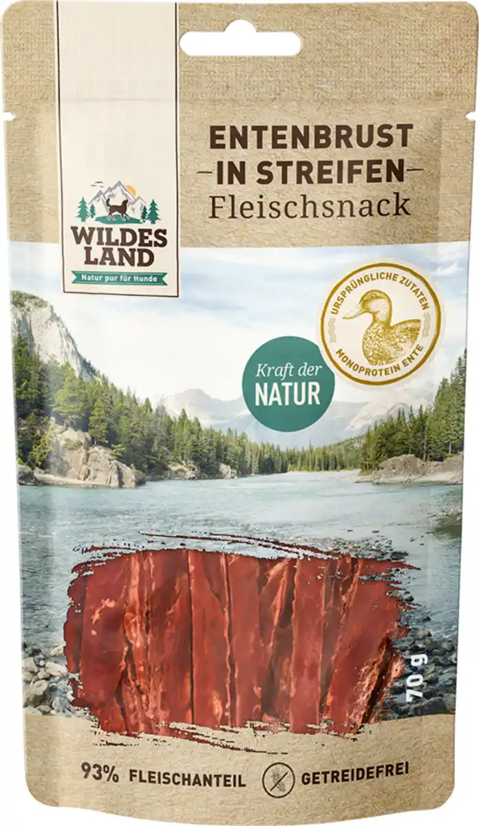 Bild 1 von Wildes Land Hundesnack Entenbrust in Streifen, 70 g