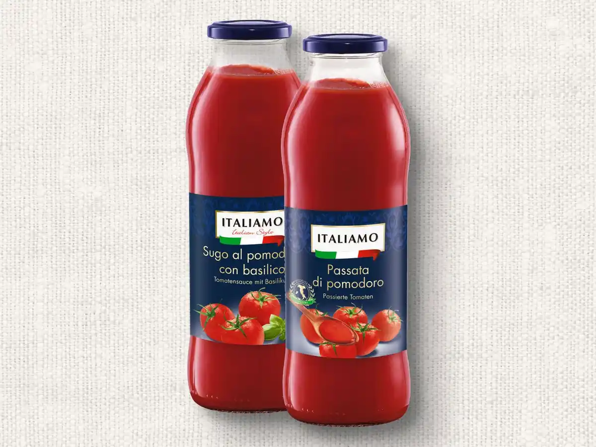 Bild 1 von Italiamo Passierte Tomaten/Tomatensauce mit Basilikum,  720 ml