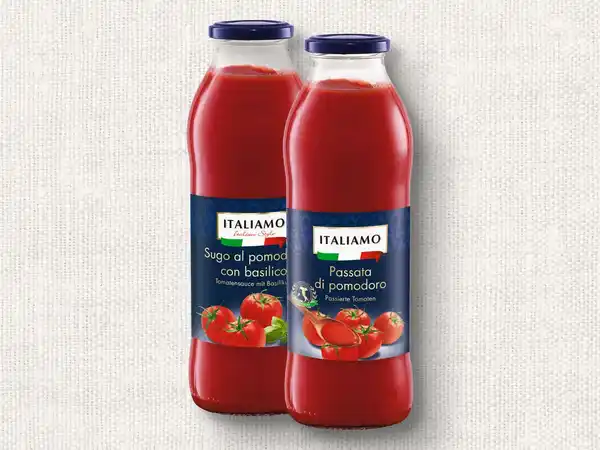 Bild 1 von Italiamo Passierte Tomaten/Tomatensauce mit Basilikum,  720 ml