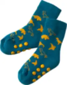 PUSBLU ABS Socken mit Dino-Muster, blau, Gr. 19/22