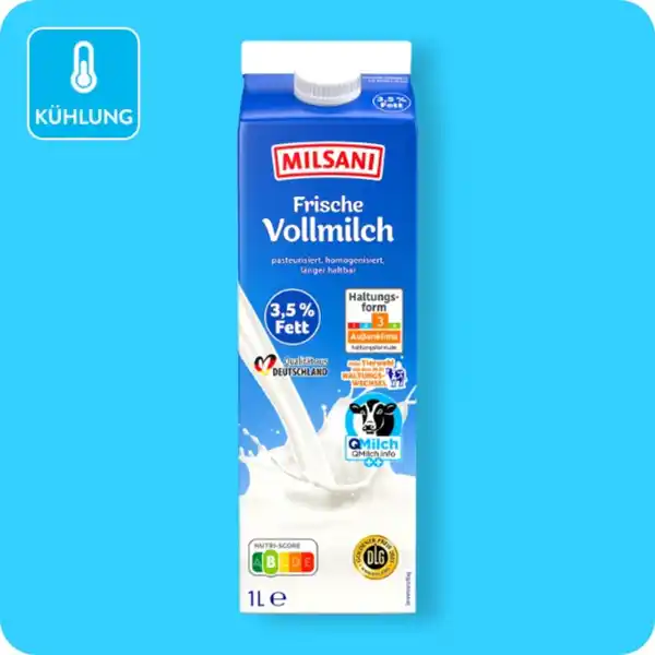 Bild 1 von MILSANI Frische Milch, Vollmilch