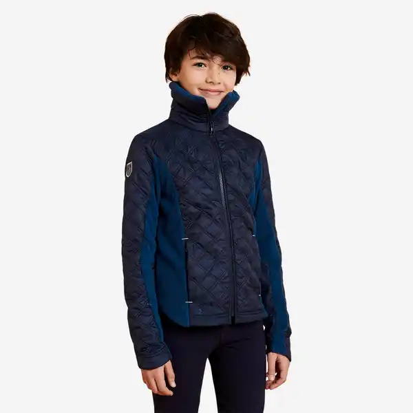 Bild 1 von Reit-Fleecejacke 500 Warm Kinder marineblau