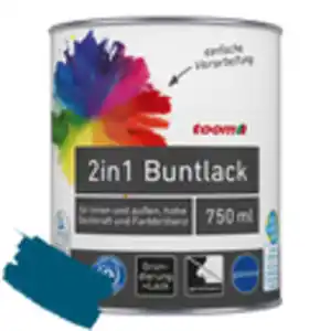 toom 2in1 Buntlack 'Blaupause' enzianblau glänzend 750 ml