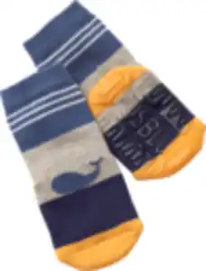 PUSBLU Stoppersocken mit Wal-Motiv, blau, Gr. 19/20