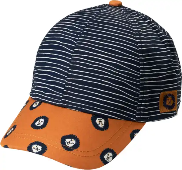 Bild 1 von PUSBLU Basecap mit Löwen-Muster, blau & orange, Gr. 54/55