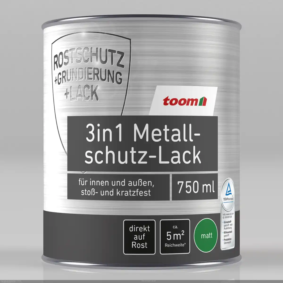 Bild 1 von toom 3in1 Metallschutzlack schwarz matt 750 ml