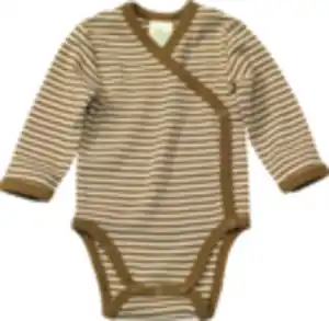 ALANA Baby Wickelbody, Gr. 50/56, aus Bio-Wolle und Seide, weiß, olivgrün