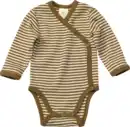 Bild 1 von ALANA Baby Wickelbody, Gr. 50/56, aus Bio-Wolle und Seide, weiß, olivgrün