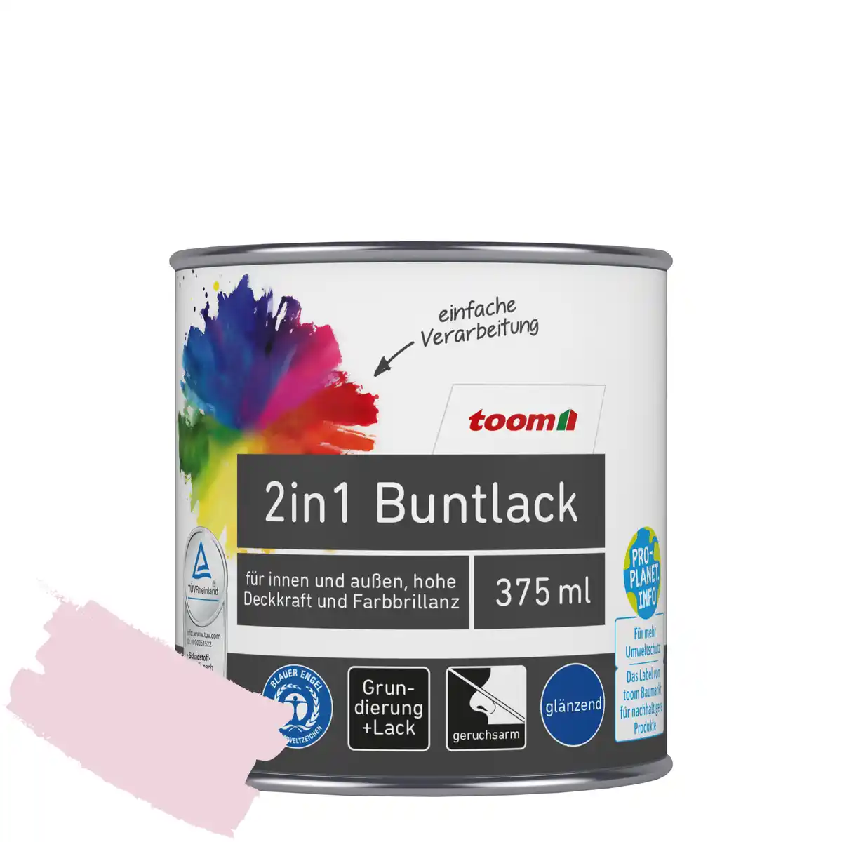 Bild 1 von toom 2in1 Buntlack 'Flamingo' rosa glänzend 375 ml