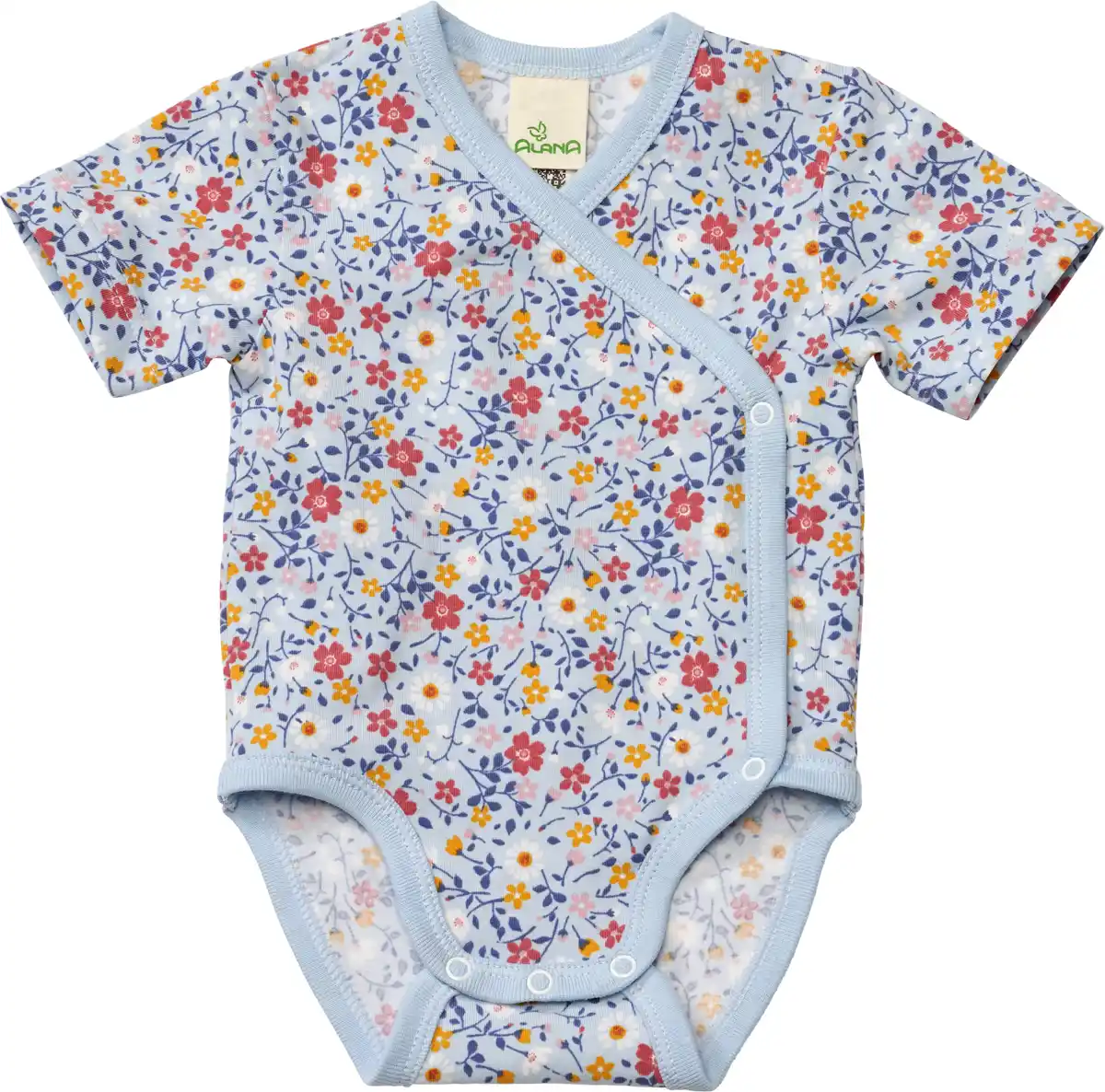 Bild 1 von ALANA Wickelbody Pro Climate mit Blumen-Muster, blau, Gr. 50/56