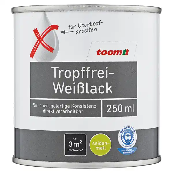 Bild 1 von toom Weißlack seidenmatt 250 ml