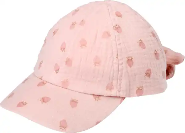 Bild 1 von PUSBLU Basecap aus Musselin mit Erdbeeren-Muster, rosa, Gr. 54/55