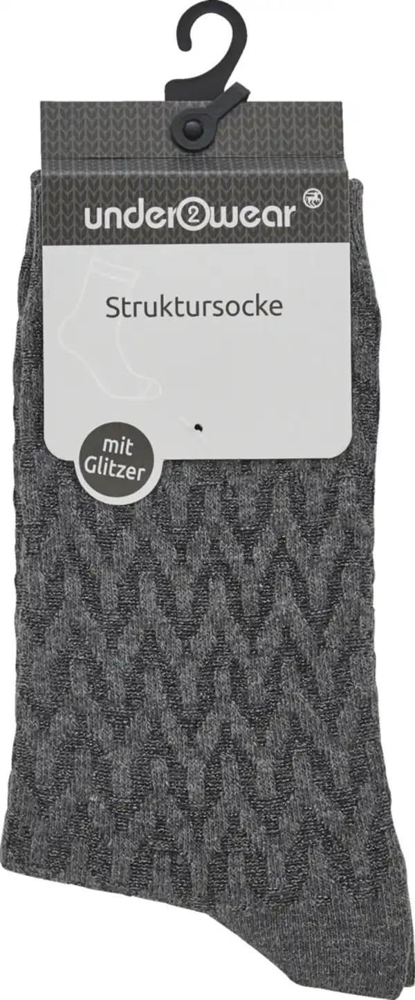 Bild 1 von under2wear Struktursocke Glitzer anthrazit 35/38