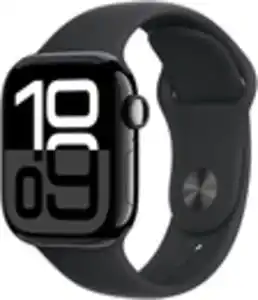 Apple Watch Series 10 (42mm) GPS Aluminium mit Sportarmband M/L diamantschwarz/schwarz