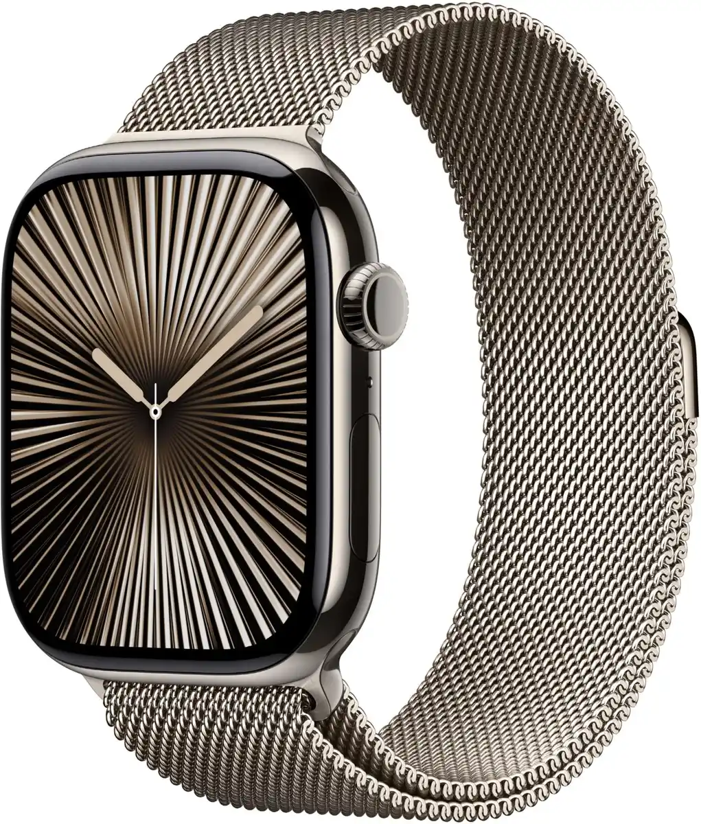 Bild 1 von Apple Watch Series 10 (46mm) GPS+4G Titan mit Milanaise Armband S/M natur/natur