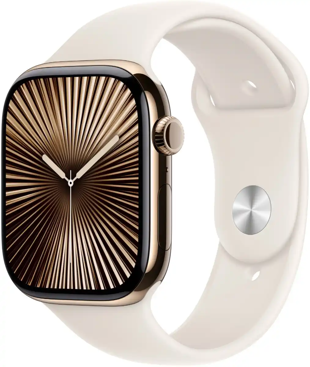 Bild 1 von Apple Watch Series 10 (46mm) GPS+4G Titan mit Milanaise Armband M/L gold/polarstern
