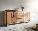 Bild 1 von Sideboard Live-Edge 147 cm Akazie Natur 3 Schübe 2 Türen