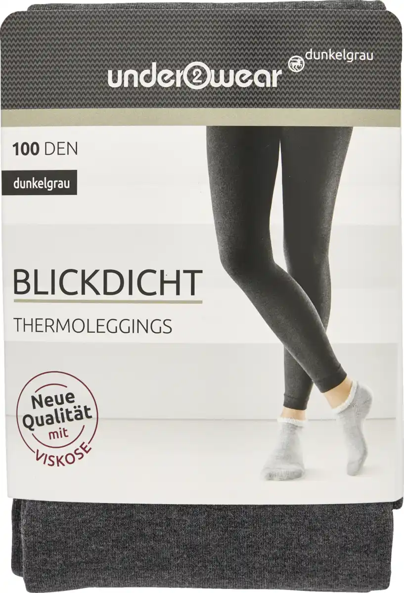 Bild 1 von under2wear Thermo Leggings dunkelgrau mit Viskose Gr. L (44/46)