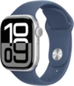 Apple Watch Series 10 (42mm) GPS Aluminium mit Sportarmband M/L silber/denim