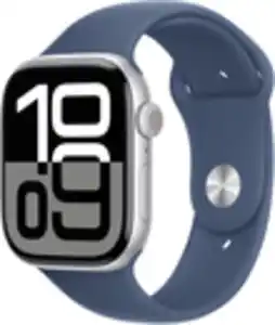 Apple Watch Series 10 (46mm) GPS+4G Aluminium mit Sportarmband M/L silber/denim