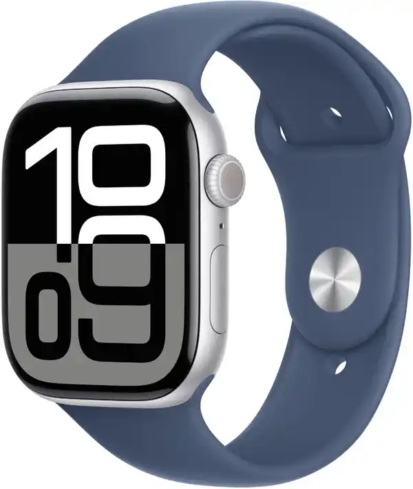 Bild 1 von Apple Watch Series 10 (46mm) GPS+4G Aluminium mit Sportarmband M/L silber/denim