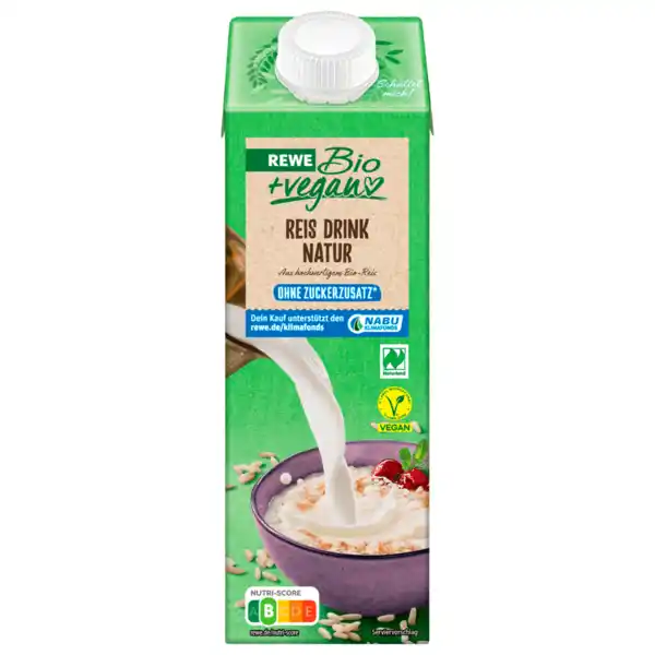 Bild 1 von REWE Bio + vegan Reis Drink Natur 1l