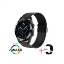 Bild 1 von TPFNet Smart Watch / Fitness Tracker IP67 - Milanaise Armband + Silikon Armband - Android & IOS - Schwarz