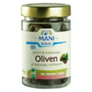 Mani Bio Grüne & Kalamata Oliven al naturale entkernt 175g