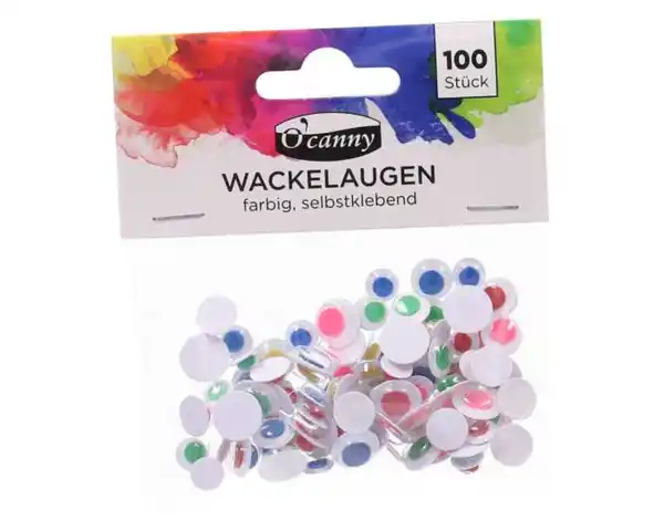 Bild 1 von OCanny Wackelaugen 100er, selbstklebend, bunt