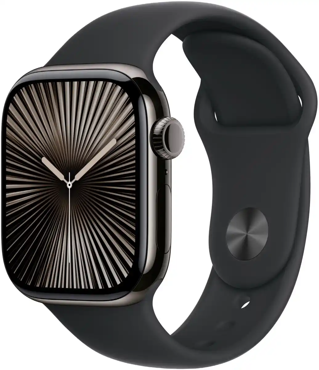 Bild 1 von Apple Watch Series 10 (42mm) GPS+4G Titan mit Sportarmband M/L schiefer/schwarz