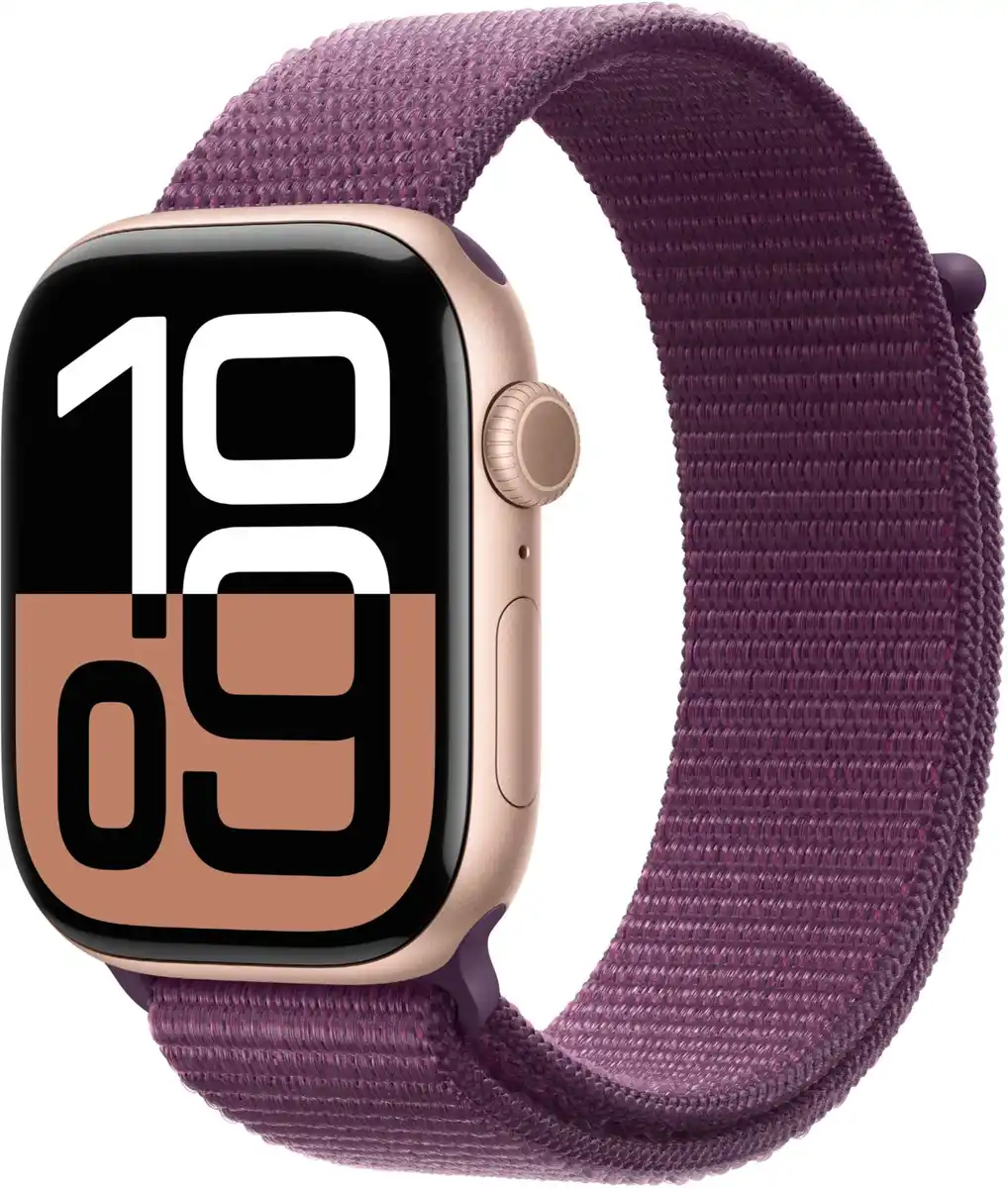 Bild 1 von Apple Watch Series 10 (46mm) GPS Aluminium mit Sport Loop roségold/pflaume