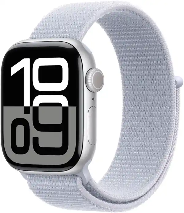 Bild 1 von Apple Watch Series 10 (42mm) GPS Aluminium mit Sport Loop silber/blaue wolke