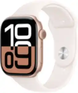 Apple Watch Series 10 (46mm) GPS Aluminium mit Sportarmband M/L roségold/blassrosa