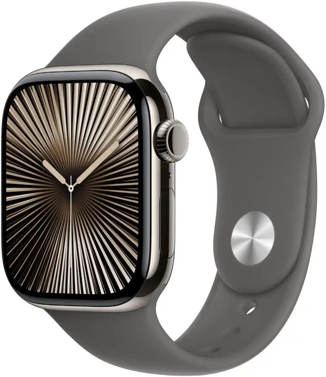 Bild 1 von Apple Watch Series 10 (42mm) GPS+4G Titan mit Sportarmband S/M natur/steingrau
