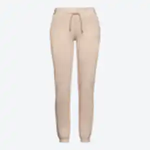 Damen-Jogginghose mit elastischen Beinabschlüssen, Beige