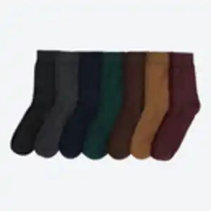 Unisex-Socken mit unterschieldichen Farbkombinationen, 7er-Pack, Brown