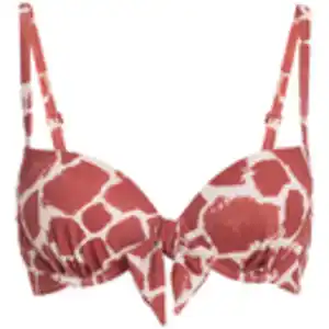 Damen Bikinioberteil im Animal-Look DUNKELROT / CREMEWEISS