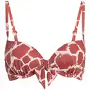 Bild 1 von Damen Bikinioberteil im Animal-Look DUNKELROT / CREMEWEISS