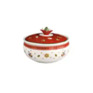 Villeroy & Boch Zuckerdose Toy´s Delight, Grün, Mehrfarbig, Rot, Weiß, Keramik, bauchig, 10 cm, Kaffee & Tee, Zuckerdosen