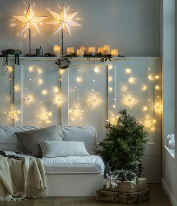 Bild 4 von Dehner LED-Girlande Sterne, 138 LEDs, warmweiß, ca. B250/H90/T1,5 cm