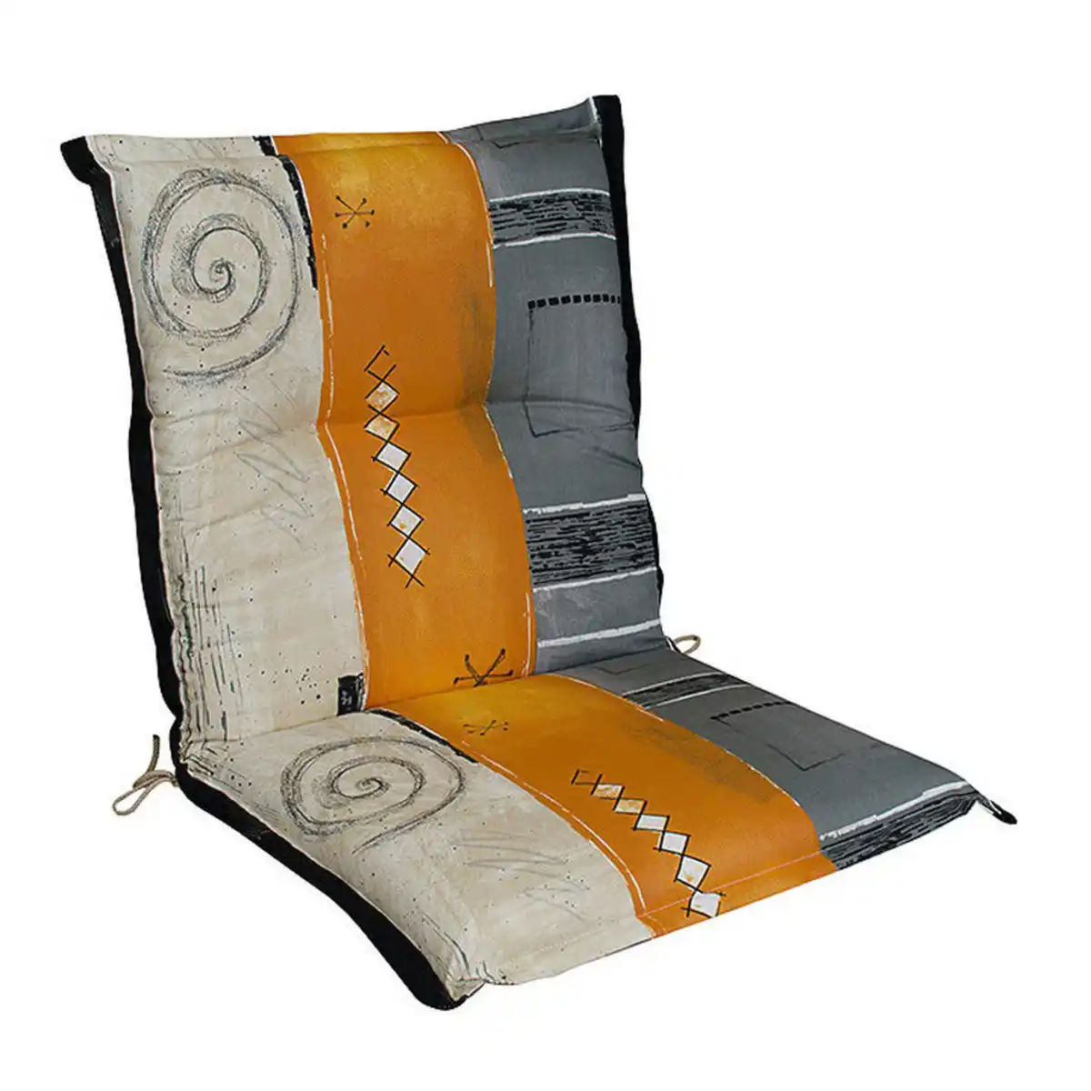 Bild 1 von Xxxl Sesselauflage, Grau, Natur, Orange, Streifen, Füllung: Schaumstoff, Vlies, 50x9x100 cm, Made in Germany, Outdoor-Kissen, Sesselauflagen